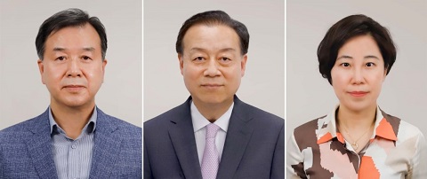 ▲ (왼쪽부터) 채한국 부사장, 박홍순 부사장, 정현정 상무